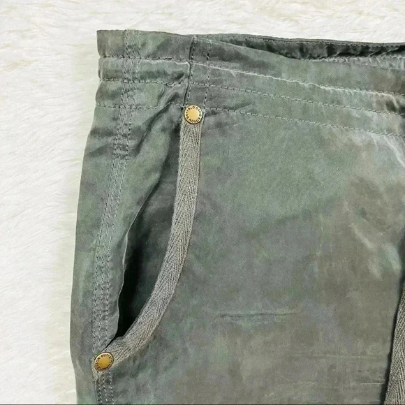 Buffalo David Bitton Green Silky Drawstring Flap Pocket Safari Jogger Pant XS - Picture 8 of 16